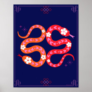 Lunar nyår - Kinas nyår för ormen Poster