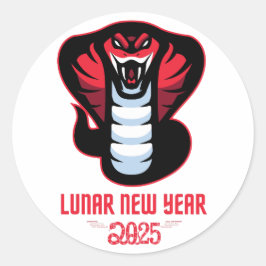 Lunar Nyår - Ormens År Kinesiskt Nyår 2025 Runt Klistermärke