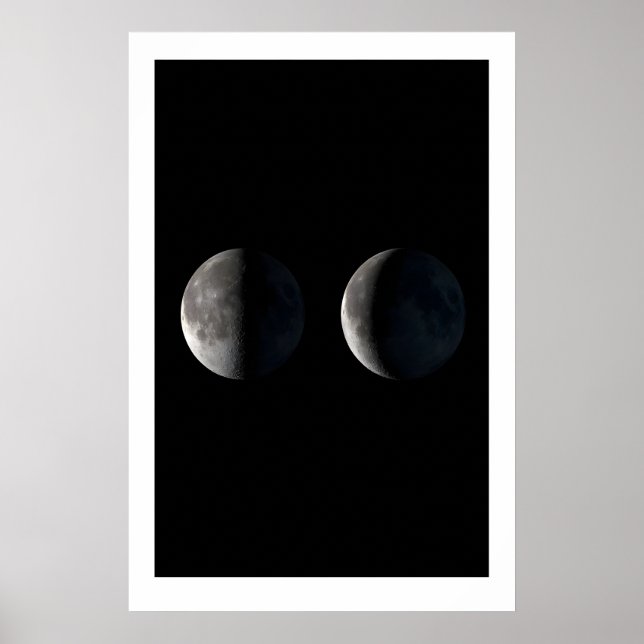 Lunar Phases Konsttryck Triptyk Skandinavisk Måne Poster (Framsidan)