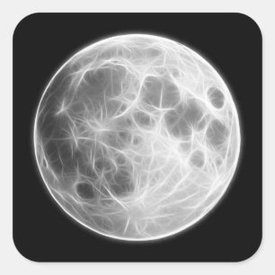 Lunar planetjordklot för fullmåne fyrkantigt klistermärke