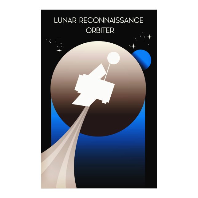 Lunar Reconnaissance Orbiter Rymdkonst Fototryck (Framsidan)