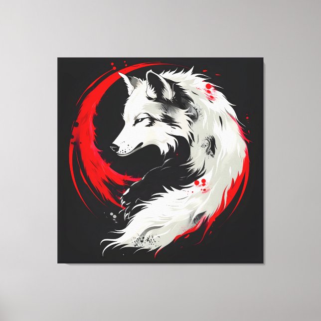 Lunar Red White Varg Canvastryck (Framsida)