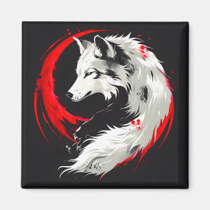 Lunar Red White Varg Magnet