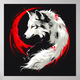 Lunar Red White Varg Poster