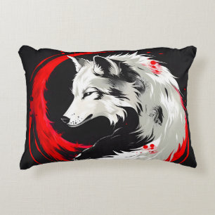 Lunar Red White Varg Prydnadskudde