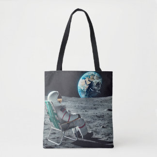 Lunar Relaxation Astronaut Tote Bag Tygkasse