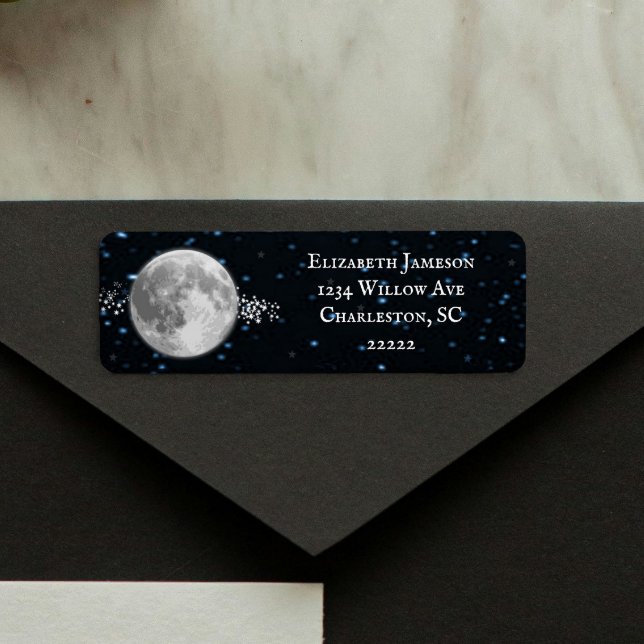 Lunar Return-adressetikett Returadress Etikett (Lunar Personalized Return Address Label)