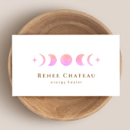 Lunar Rosa Ombre Måne Phases Reiki Practitioner Visitkort