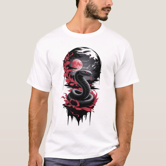 Lunar Serpent - Guardian of the Blood Måne T Shirt (Framsida)