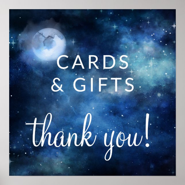 Lunar Sky Moon Cards & Gifts Bröllopsbordsskylt Poster (Framsidan)