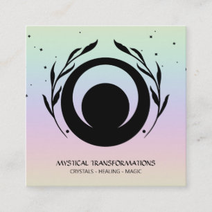 *~* Lunar Sol Magic Boho Universe Rainbow Måne Fyrkantigt Visitkort