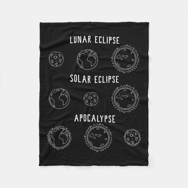 Lunar Solar Eclipse Apocalypse Astronomy Nerd Scie Fleecefilt (Framsidan)
