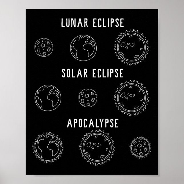 Lunar Solar Eclipse Apocalypse Astronomy Nerd Scie Poster (Framsidan)