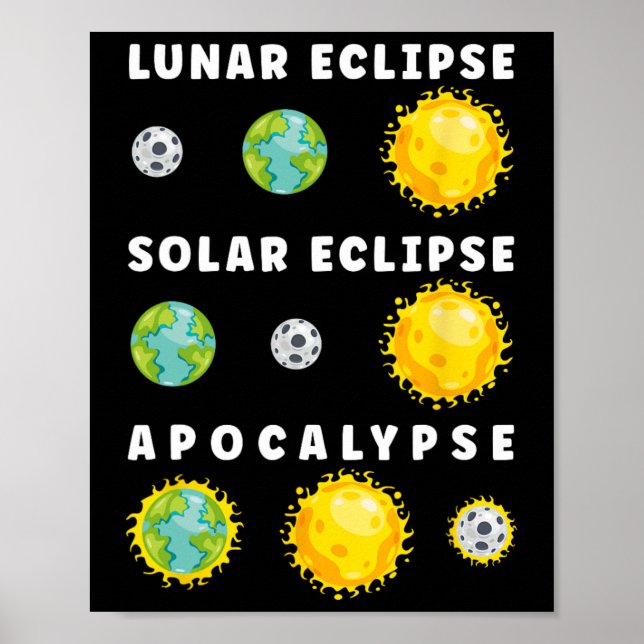 Lunar Solar Eclipse Apocalypse Astronomy Nerd Scie Poster (Framsidan)