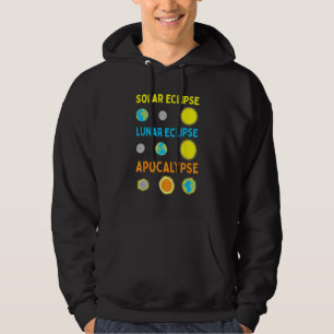 Lunar Solar Eclipse och Apocalypse Funny Science Hoodie