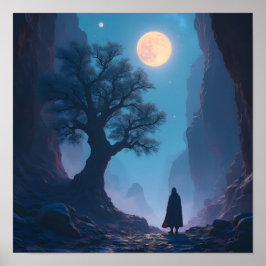 Lunar Solitude Wanderers Vigil. Poster