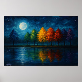 Lunar Spectrum Landscape Poster
