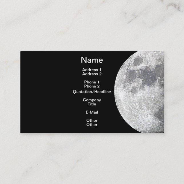 Lunar tema för MÅNE Visitkort (Framsida)