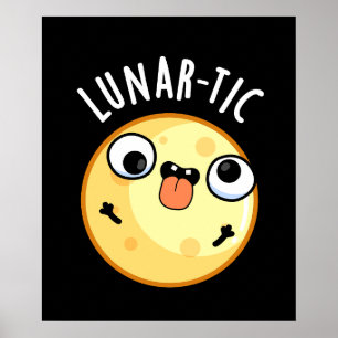Lunar-tic Funny Astronomy Måne Pun Mörk BG Poster
