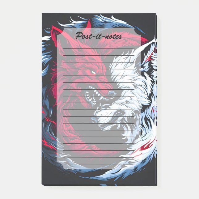 Lunar-Varg med dubbla Vilder Post-it Block (Framsida)