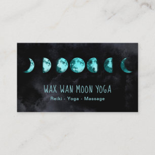 *~* Lunar Vax Wan Fullt TURQUOISE BLUE Måne Phase Visitkort