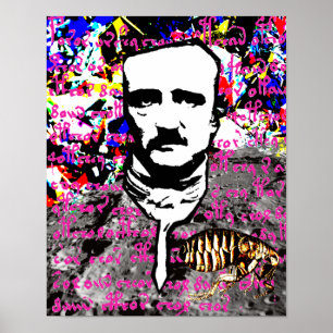 Lunar Voynich för Edgar Allan Poe loppamåne Poster
