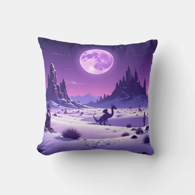 Lunar Wyrm Fleece Blanket – Purple Dragon Under th Kudde (Framsida)