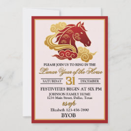 Lunar Year of the Horse New Years Eve Party Inbjudningar