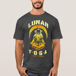 Lunar Yoga Astronaut Crescent Måne Space Science M T Shirt
