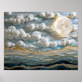 Lunära Blommar: Texturerad elegans Poster