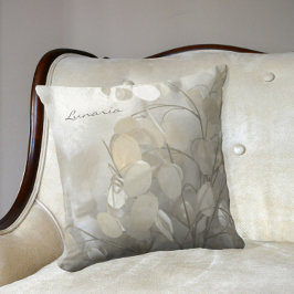 Lunaria Silver Dollar Elegant White Grått Cream Kudde