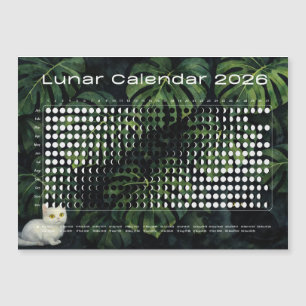 Lunarkalender 2026 Månfaser Monstera katter