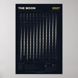 Lunarkalender 2027 - Månfaser, midnatt Poster
