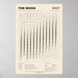 Lunarkalender 2027 - Månfaser, Pergament Poster