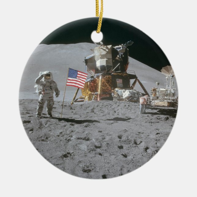 Lunarmodul Nasa Måne Landing Apollo 15 Lunar Modul Julgransprydnad Keramik (Framsidan)