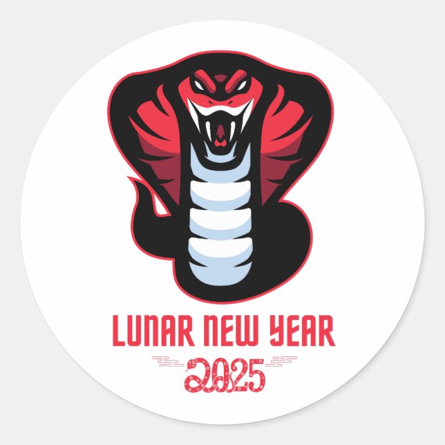 Lunärt nyår 2025 runt klistermärke (Framsida)