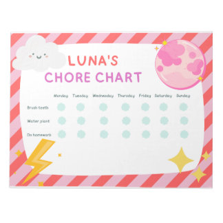 Lunas Chore-diagram Anteckningsblock