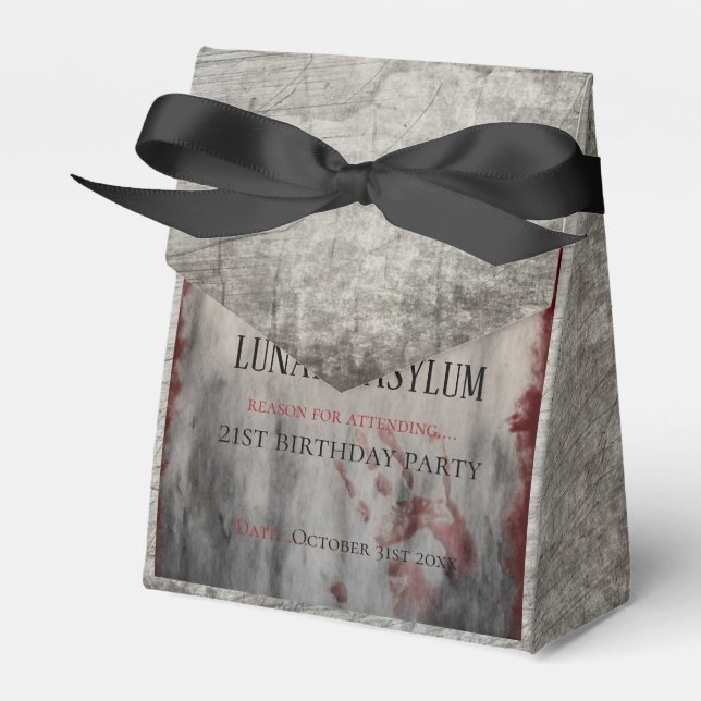 Lunatic Asyl Halloween Födelsedag Presentaskar (Framsidan Sidan)