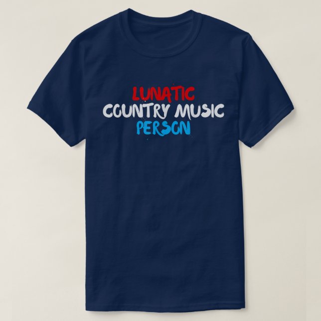 Lunatic Land Music Person - Patriotic Red, Whit T Shirt (Design framsida)