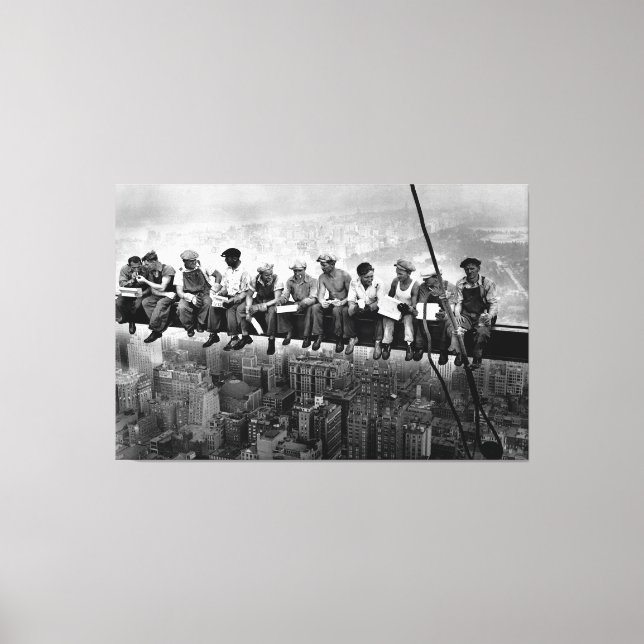 Lunch Atop A Skyscraper 1932 NYC Ironworkers Canvastryck (Framsida)