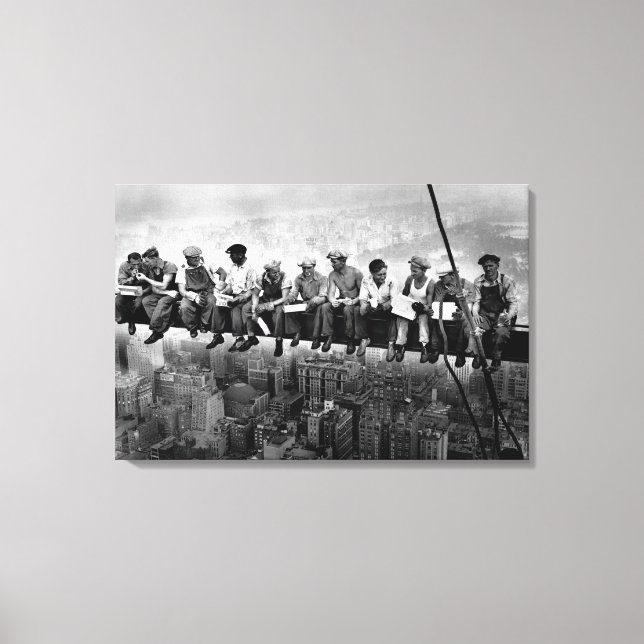 Lunch Atop A Skyscraper 1932 NYC Ironworkers Canvastryck (Framsida)