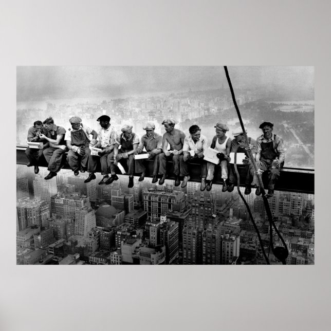Lunch Atop A Skyscraper 1932 NYC Ironworking Large Poster (Framsidan)