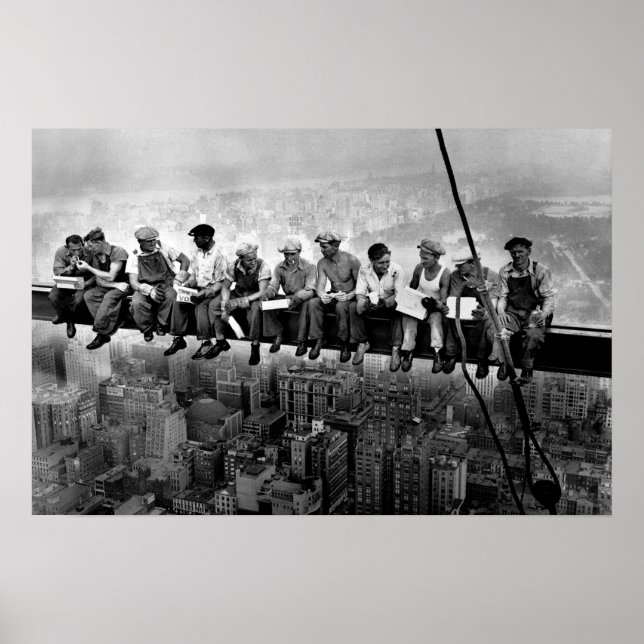 Lunch Atop A Skyscraper 1932 NYC Ironworking Large Poster (Framsidan)