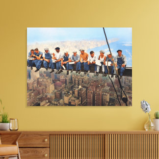 Lunch Atop A Skyscraper 1932 NYC Remasterad Färg Canvastryck