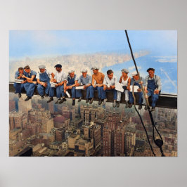 Lunch Atop A Skyscraper 1932 NYC Remasterad Färg Poster