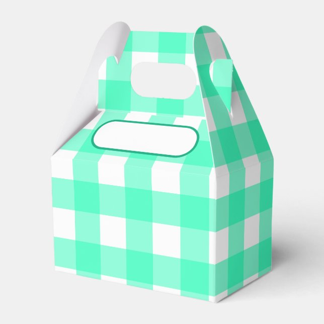 Lunch Box Vichy bleu turquoise Presentaskar (Framsidan Sidan)