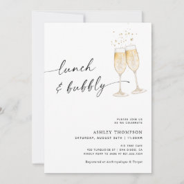 Lunch & Bubbly Bridal Shower, Champagne Bridal Inbjudningar
