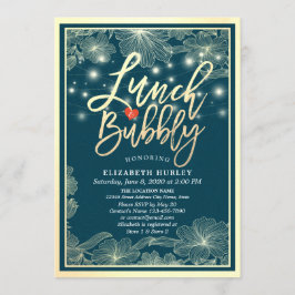 Lunch & Bubly Möhippa Blu Guld Blommigt Light Inbjudningar