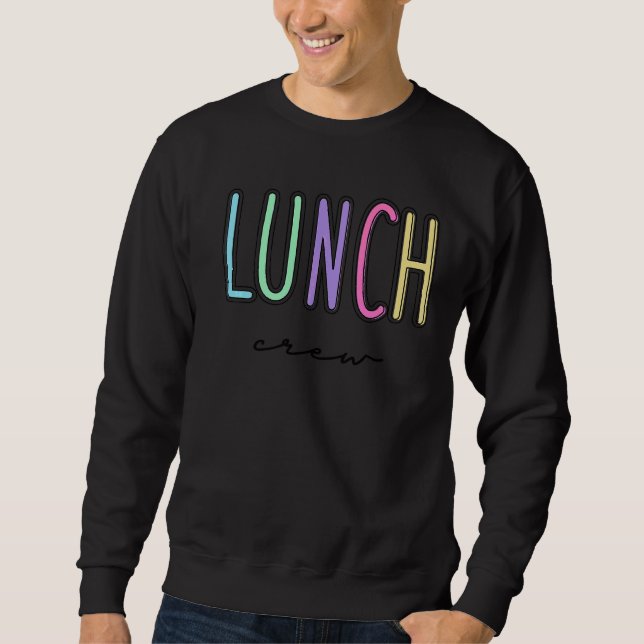 Lunch Crew Group Matching School Cafeteria Squad S Lång Ärmad Tröja (Framsida)