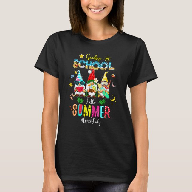 Lunch Dam Adjö School Hej Summer Vacation Gn T Shirt (Framsida)
